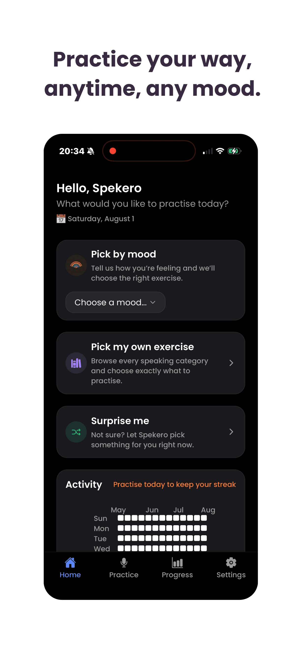 Spekero app home screen preview